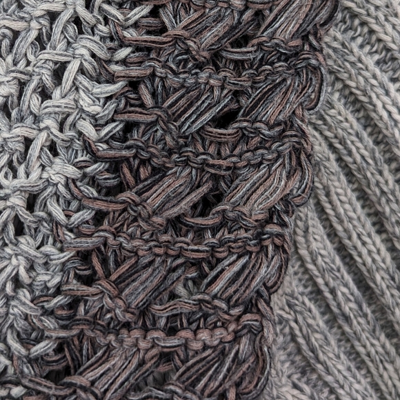 Cabi Shadow Circle Cardigan Open Front Lagenlook Chunky Textured Knit Gray Small - Picture 9 of 15